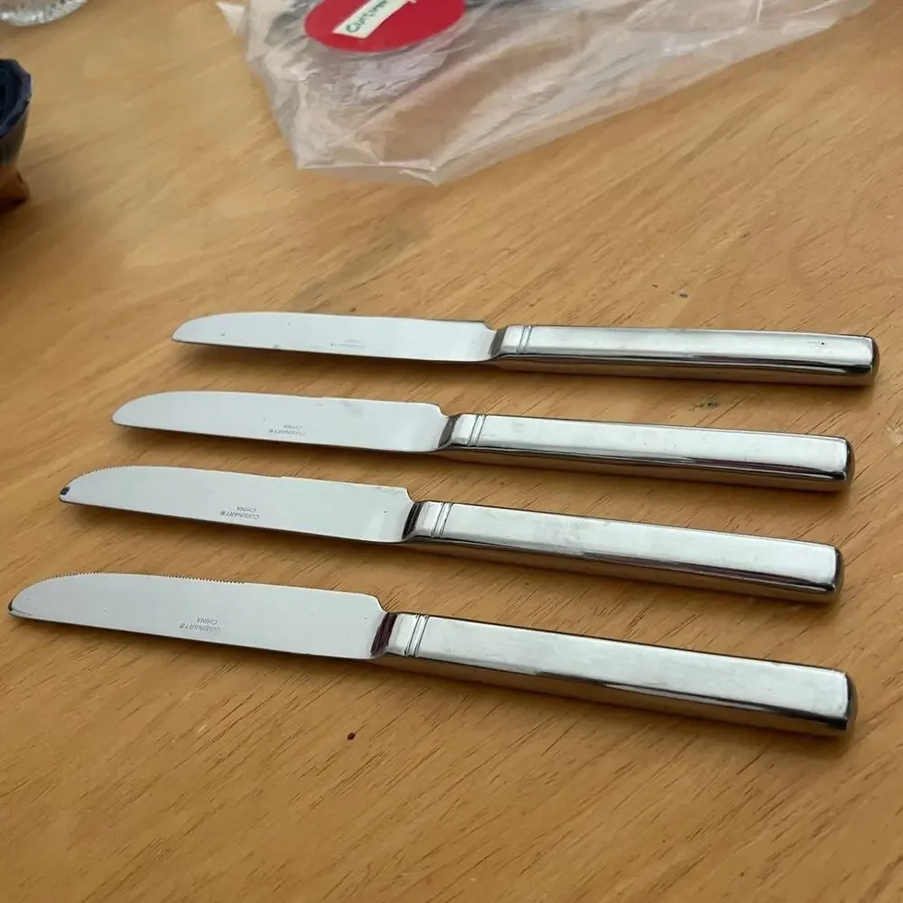 Cuisinart Stainless Steel Knives Set of 4 Smooth Handle 18/10 Flatware China